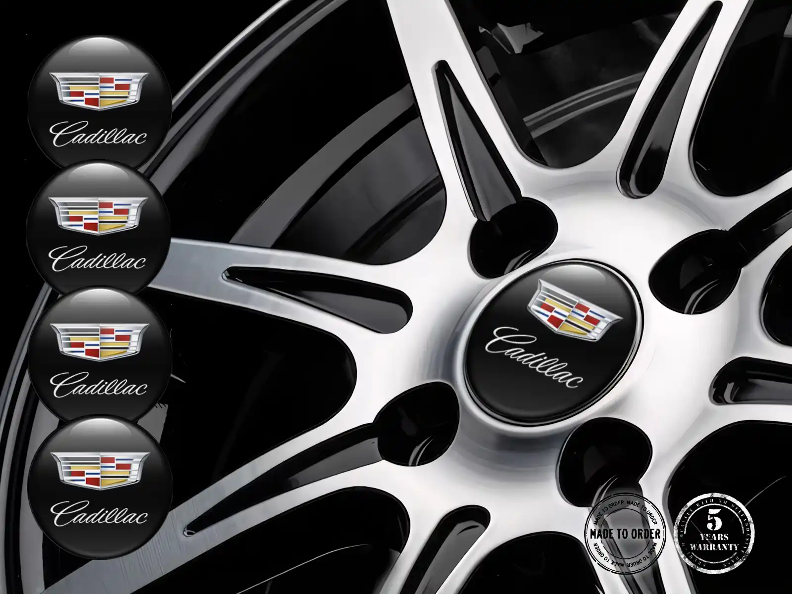 Cadillac Felgenaufkleber Edition Epoxy-Dome-Upgrade